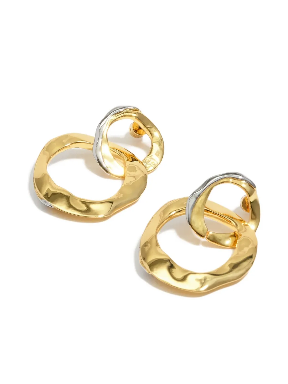 Bimba y Lola textured hoop earrings - Goud