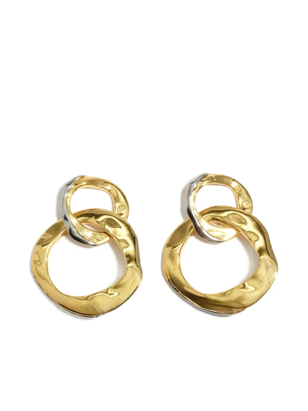 Bimba Y Lola Textured Hoop Earrings In Gold