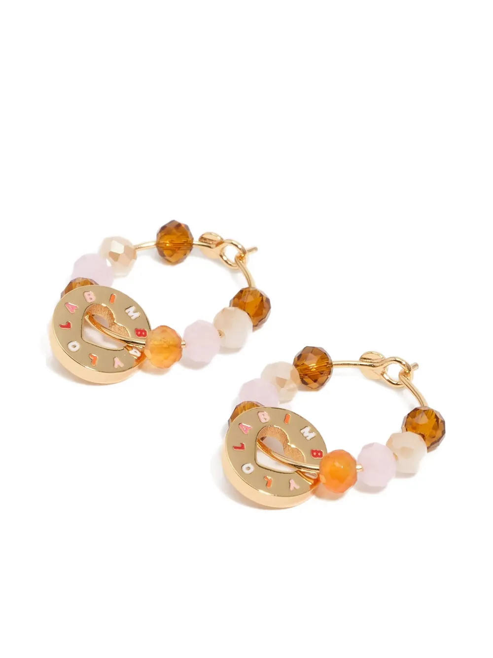 Bimba Y Lola Beaded Hoop Earrings In Gold