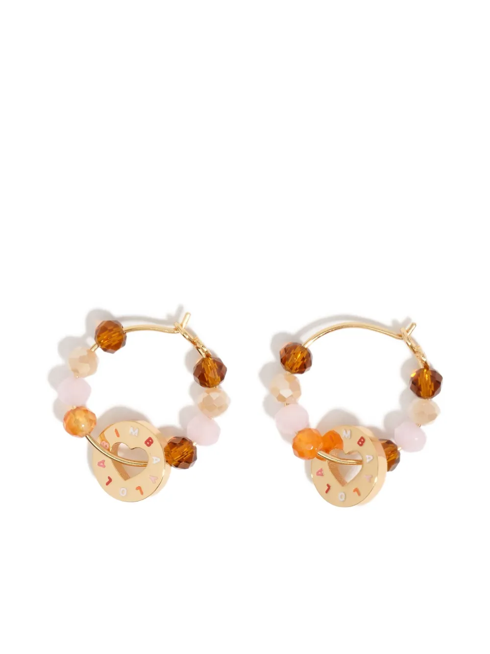 Bimba Y Lola Beaded Hoop Earrings In Gold