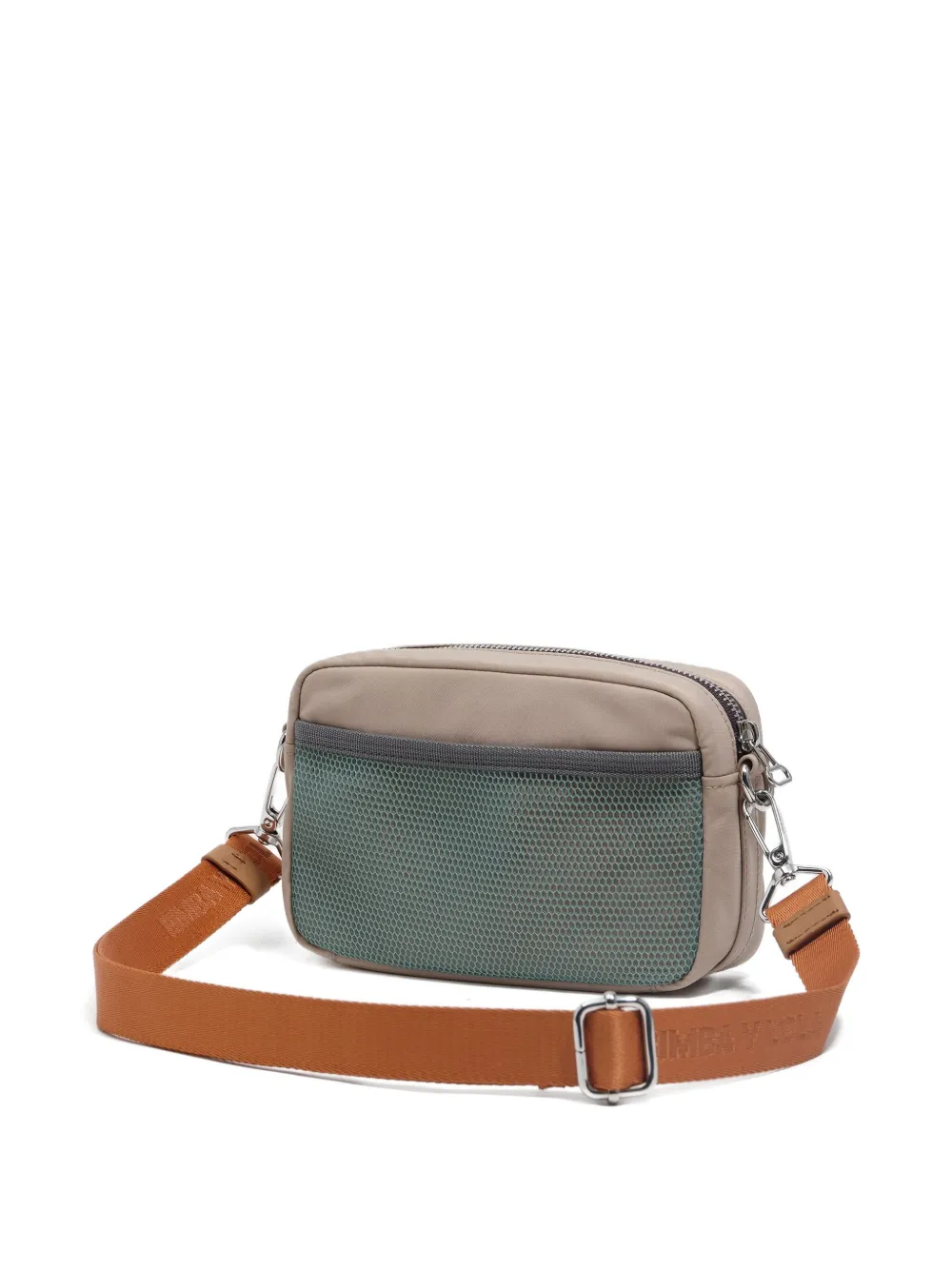 Bimba Y Lola Zip-fastening Mesh-panel Mini Bag In Neutral