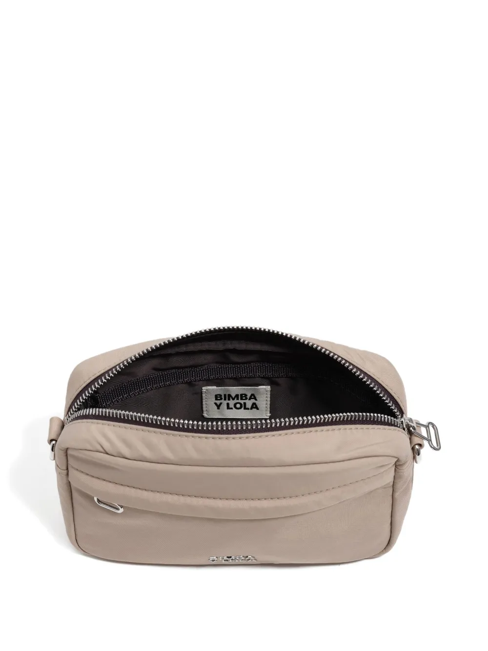 Bimba Y Lola Zip-fastening Mesh-panel Mini Bag In Neutral