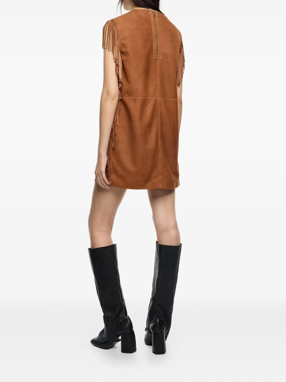 Bimba y Lola Leren jurk Bruin