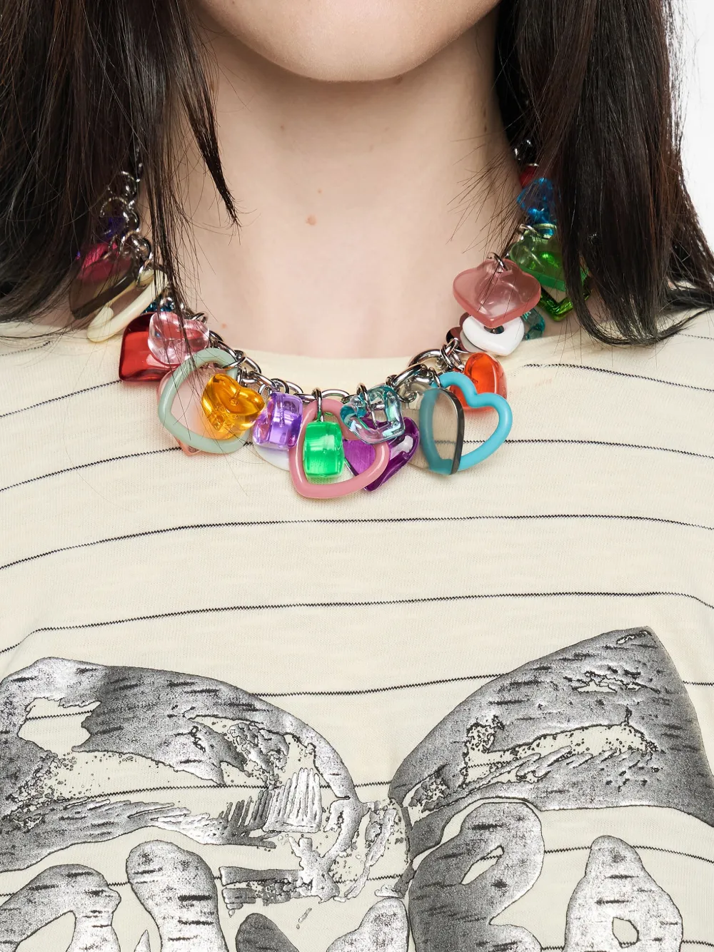 Bimba y Lola Halsketting met hart bedel - Zilver