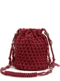 Bimba y Lola crochet drawstring bucket bag - Red