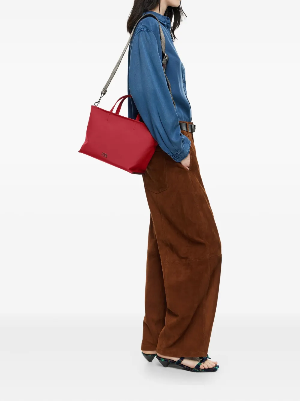 Bimba y Lola small Chihuahua top-handle tote bag - Rood