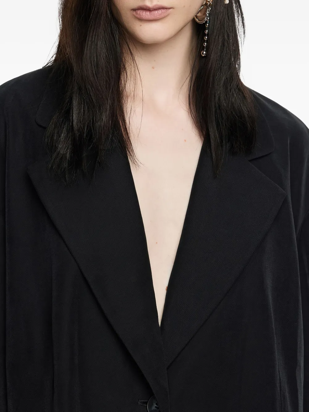 Bimba Y Lola Buttoned Long-sleeved Blazer In Black