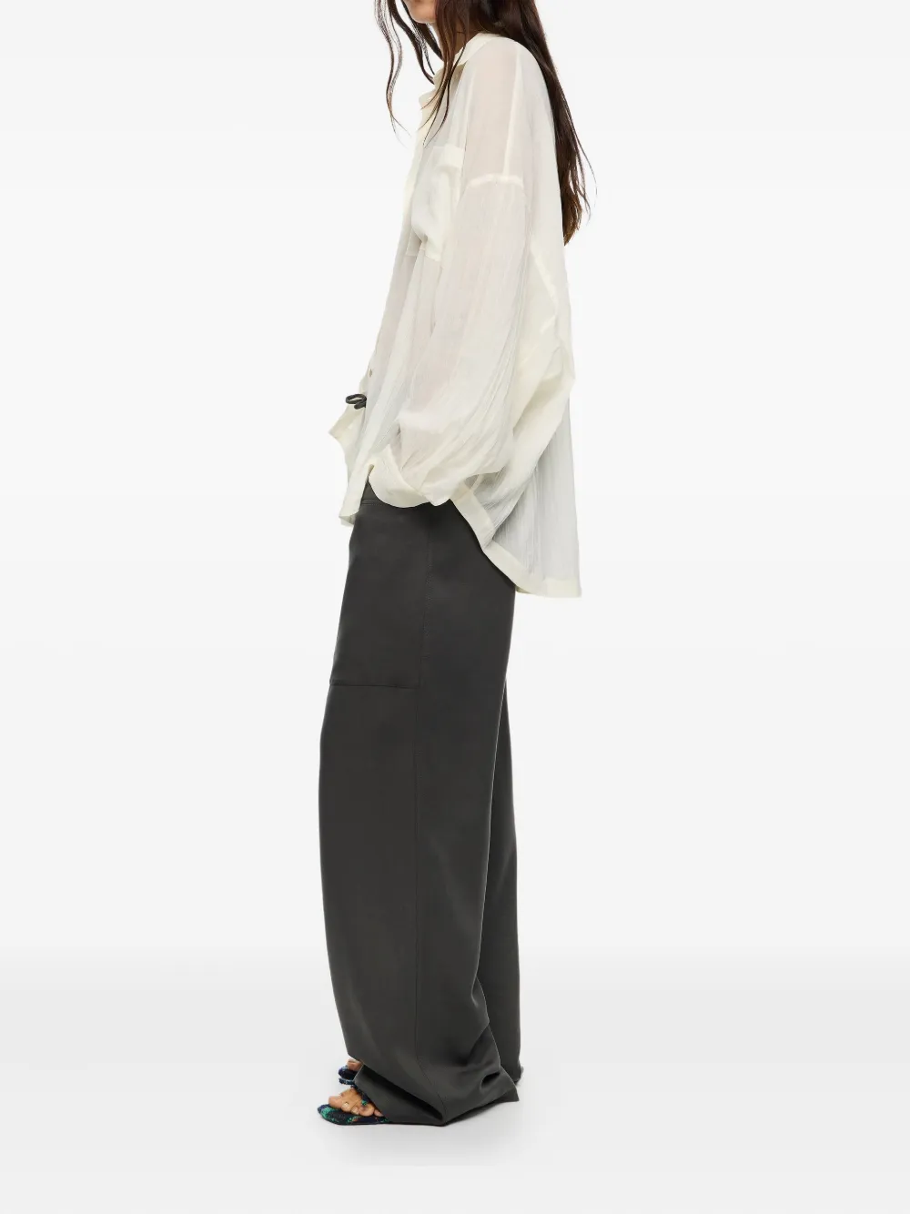 Bimba Y Lola Drawstring Patch-pocket Trousers In Gray