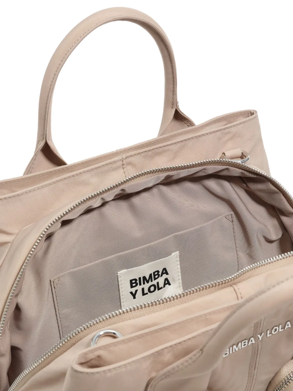 Bimba Y Lola Zip-top Pocket Shoulder Bag In Neutral