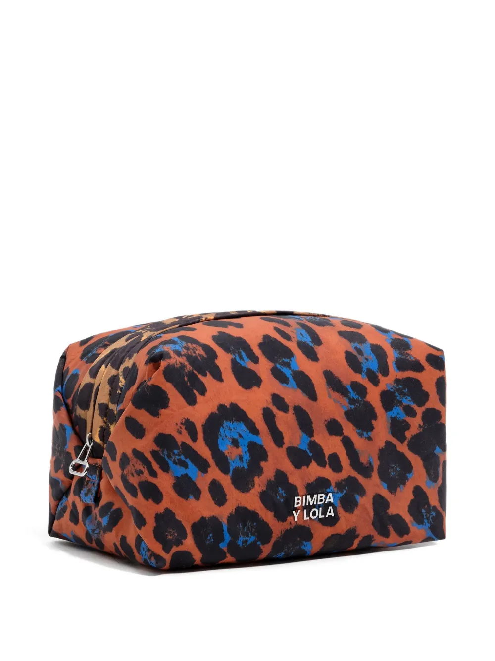 Bimba Y Lola Leopard-print Zip-top Make-up Bag In Red