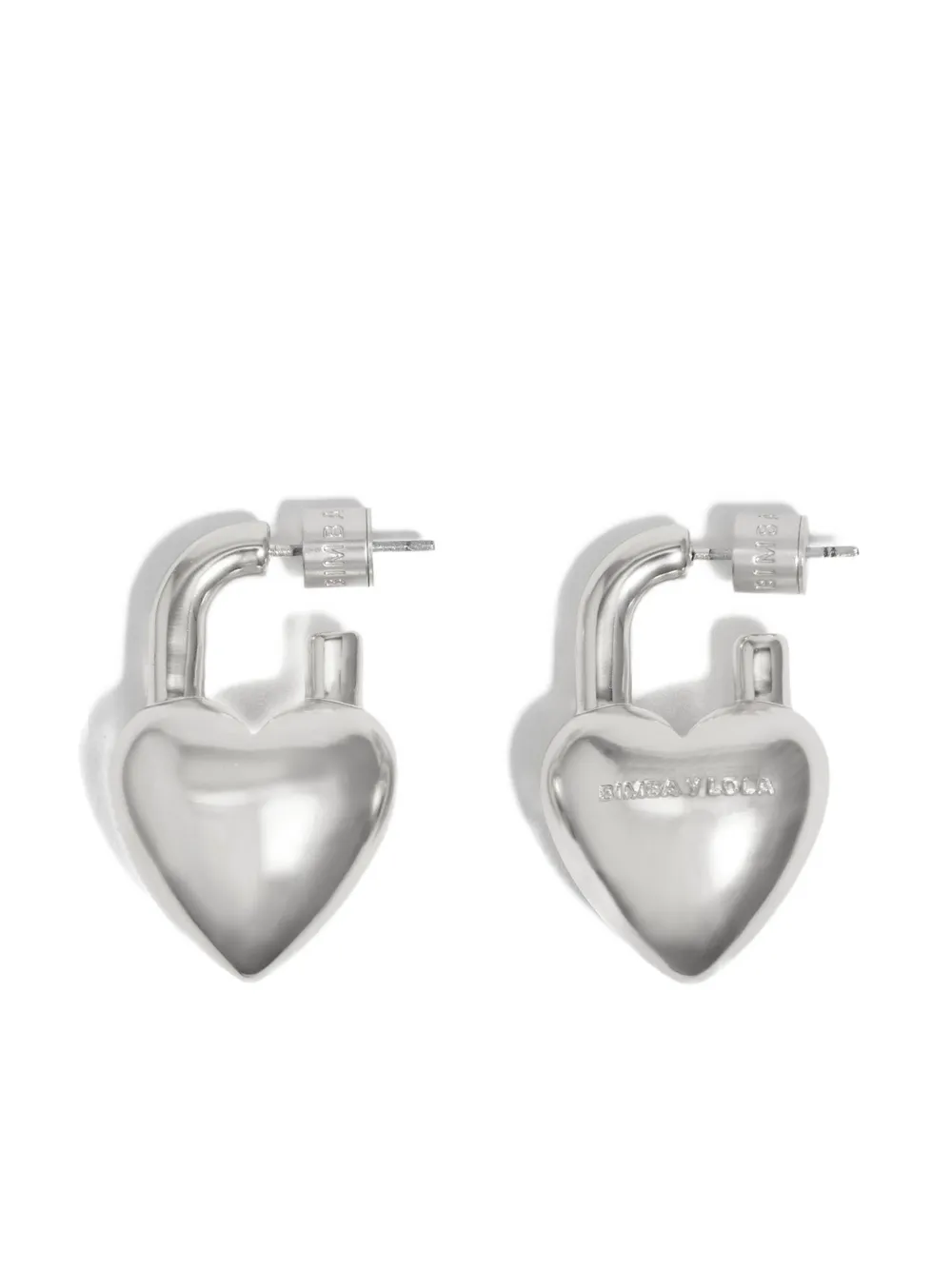 Bimba y Lola heart-padlock earrings - Zilver