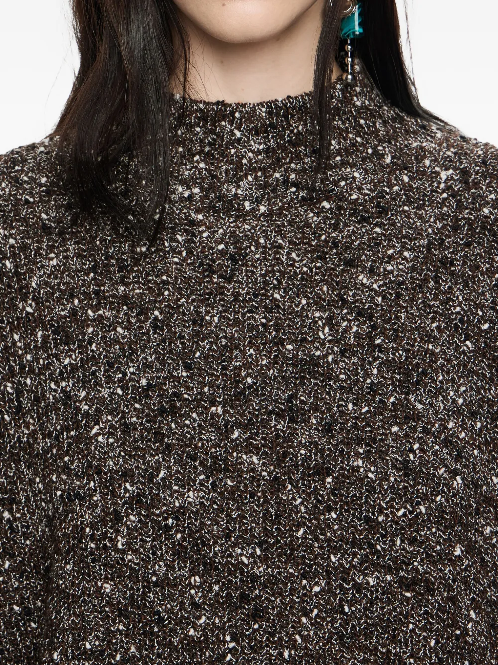 Bimba Y Lola High-neck Sparkle-knit Sweater In Gray