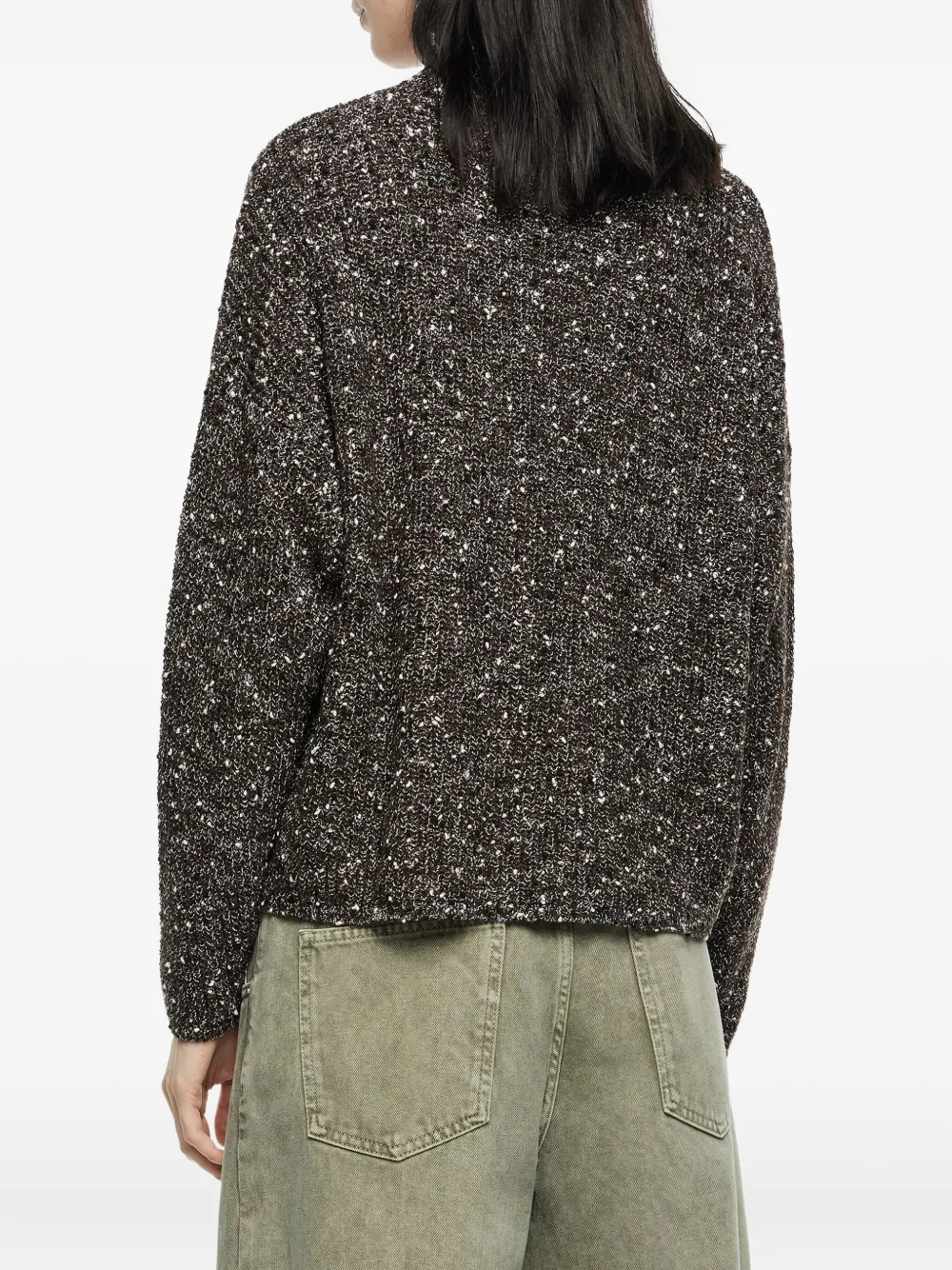 Bimba Y Lola High-neck Sparkle-knit Sweater In Gray