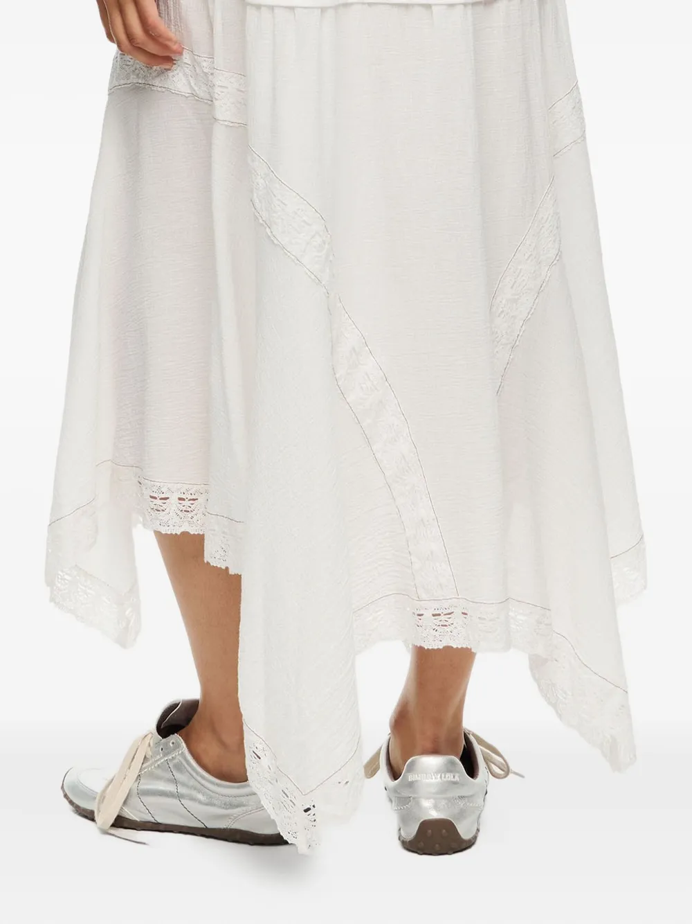 Bimba Y Lola Lace-trimmed Cotton Dress In White