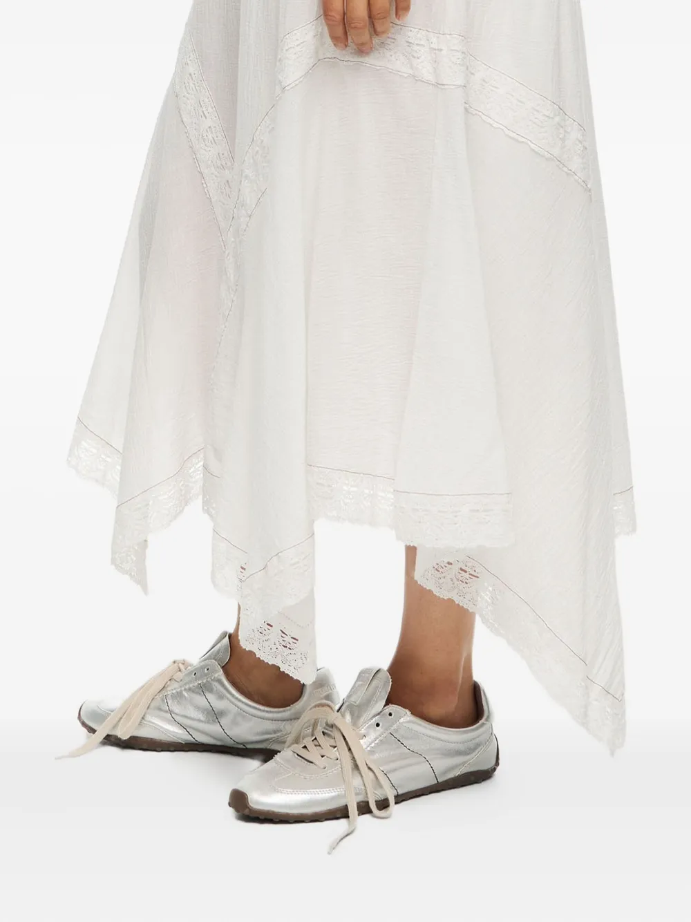 Bimba Y Lola Lace-trimmed Cotton Dress In White