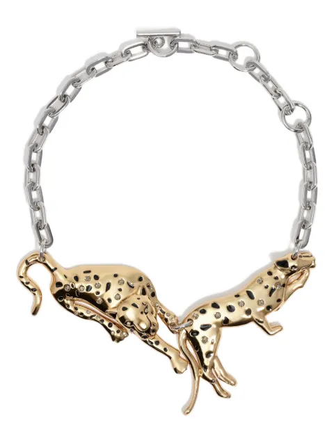 Bimba y Lola cheetah-pendant necklace