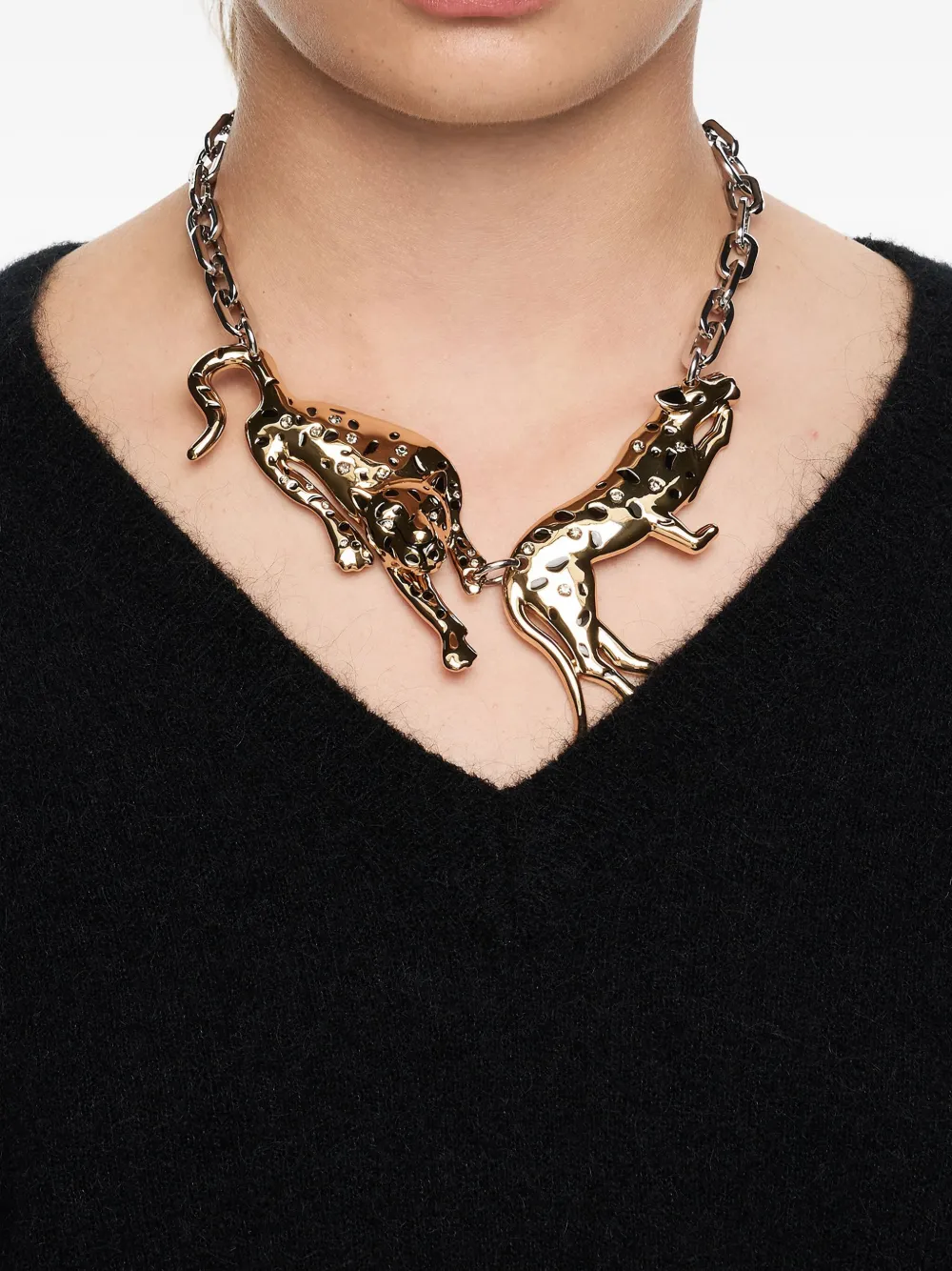 Bimba y Lola cheetah-pendant necklace - Goud