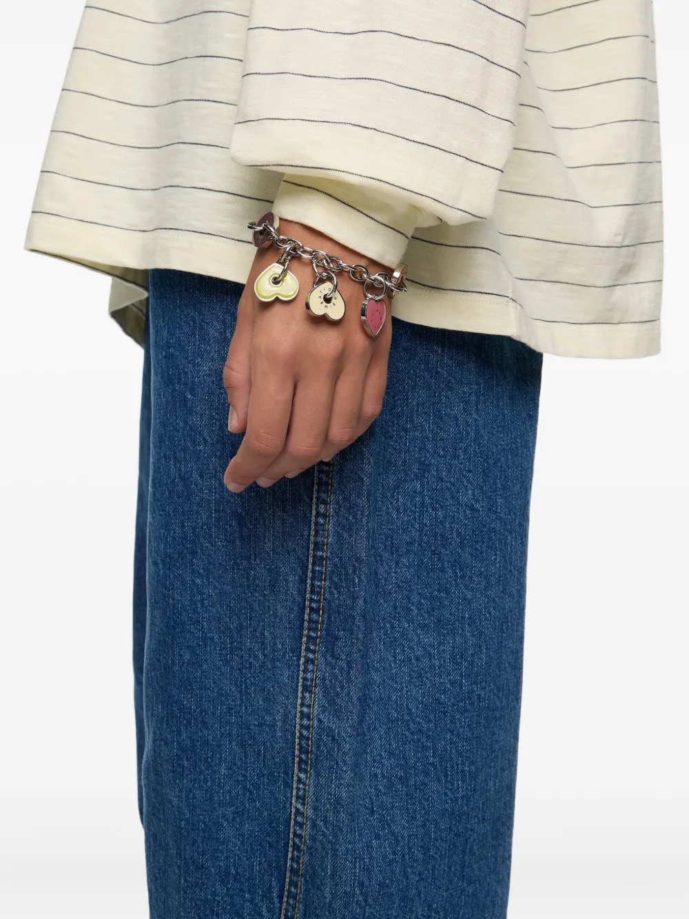 Bimba Y Lola Heart-charm Chain Bracelet In Neutral