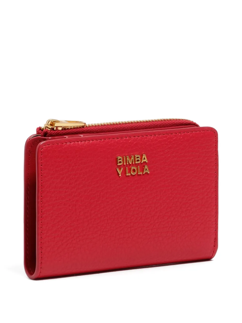 Bimba Y Lola Logo-plaque Zip Leather Wallet In Red