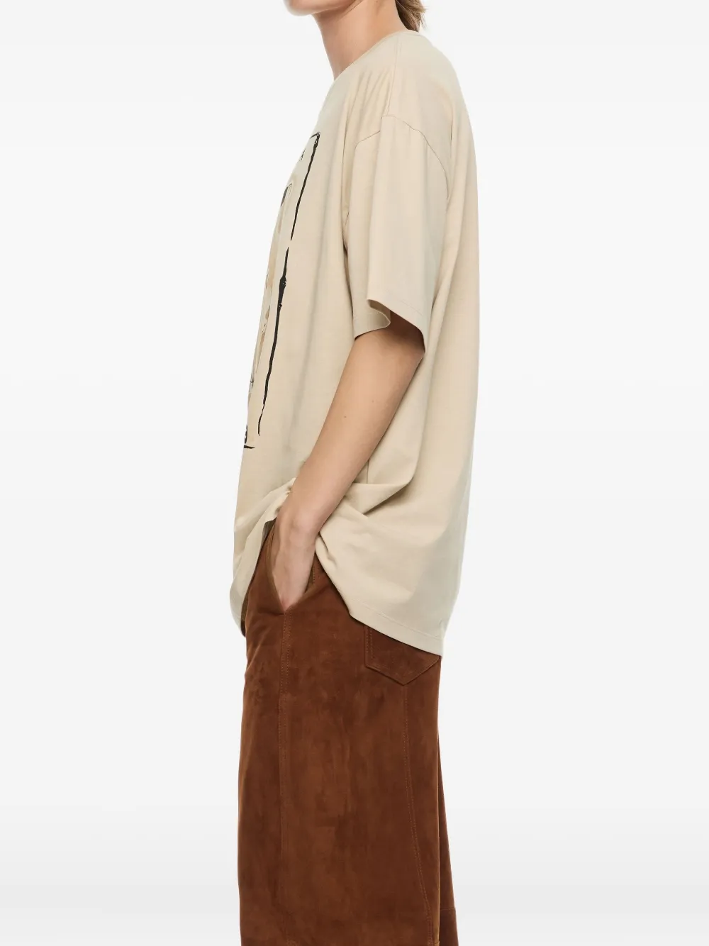 Bimba Y Lola Graphic-print Cotton T-shirt In Neutral