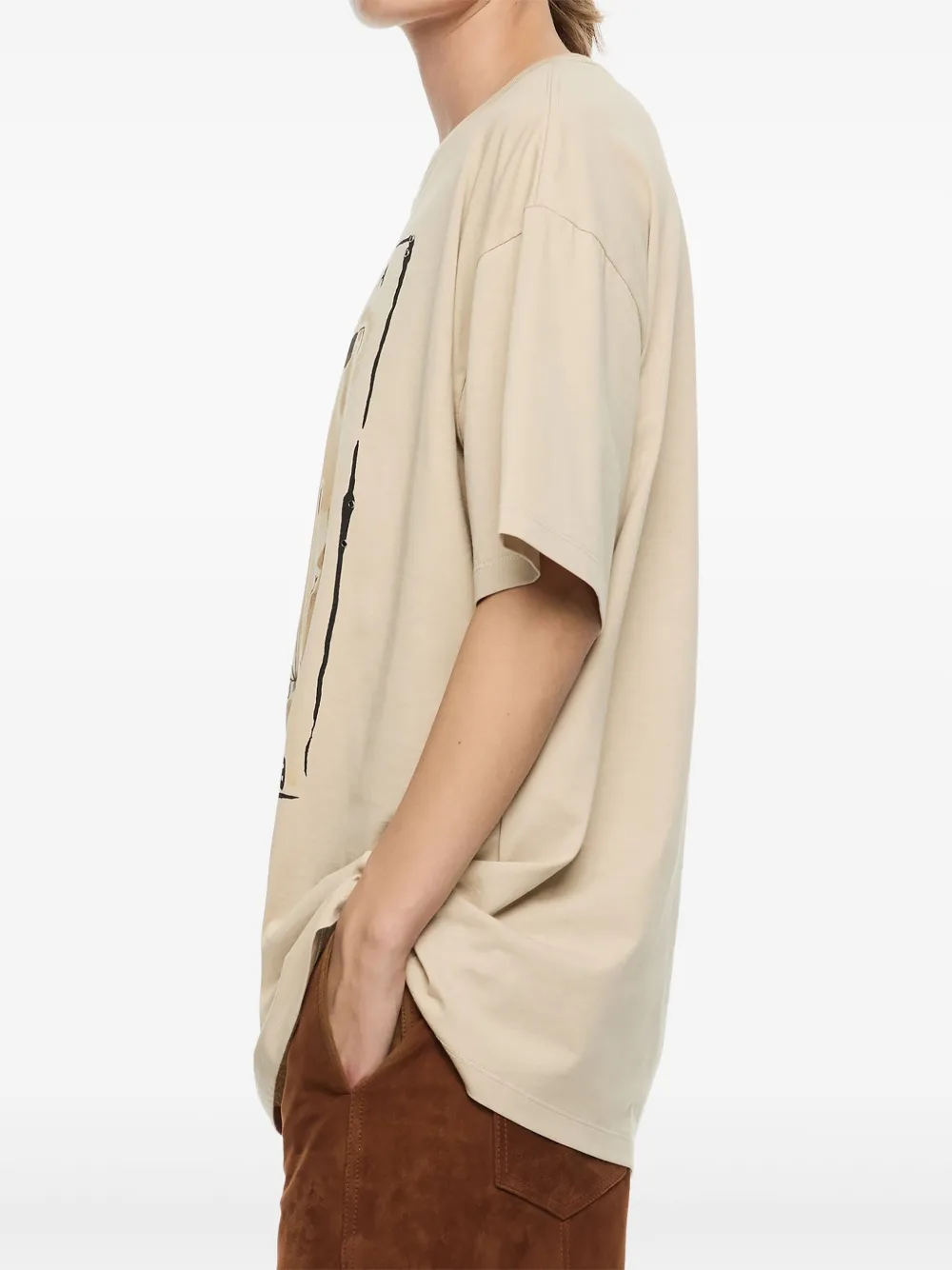 Bimba y Lola Katoenen T-shirt met grafische print Beige