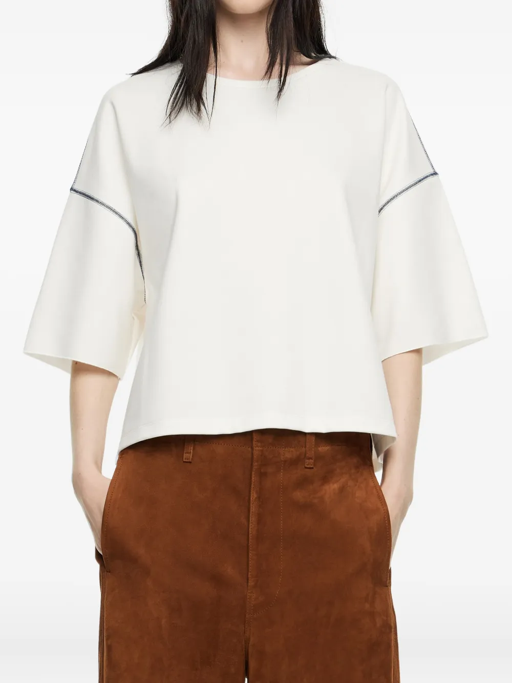 Bimba y Lola T-shirt met contrasterend stiksel Wit