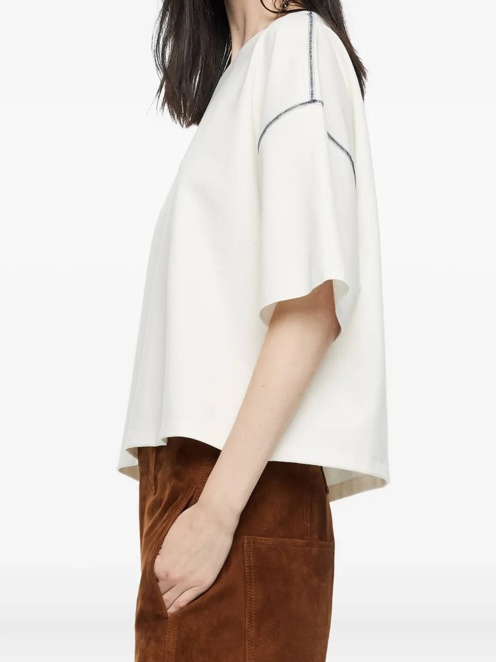 Bimba y Lola T-shirt met contrasterend stiksel Wit