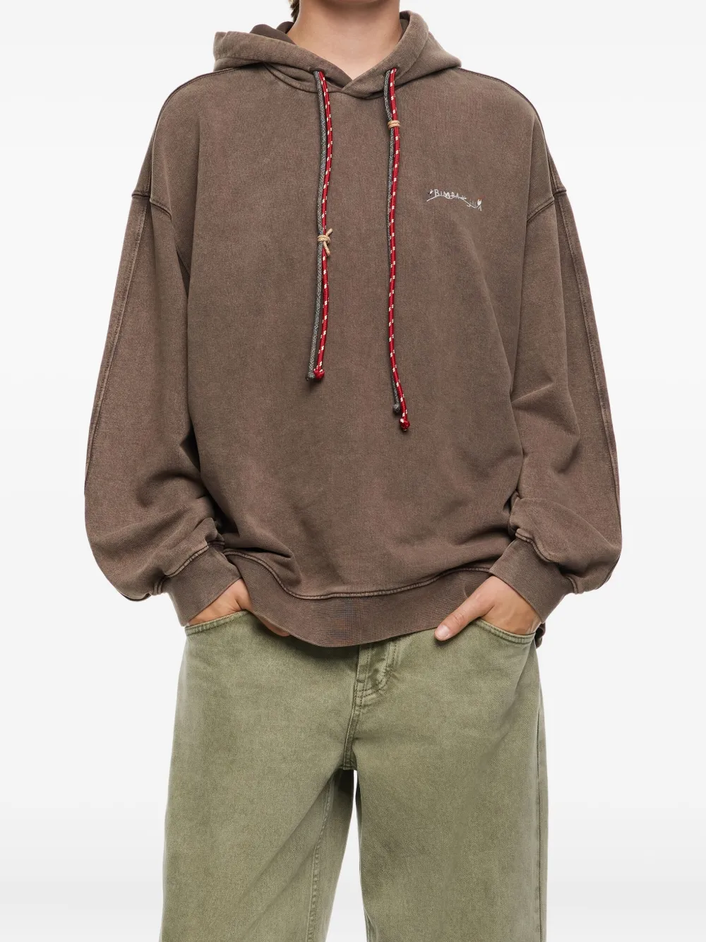 Bimba Y Lola Graphic-print Cotton Hoodie In Brown