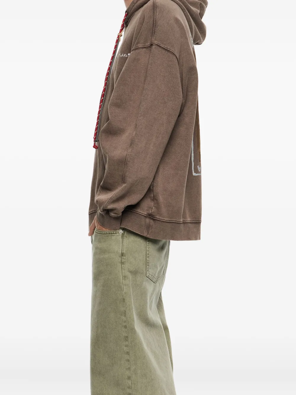 Bimba Y Lola Graphic-print Cotton Hoodie In Brown