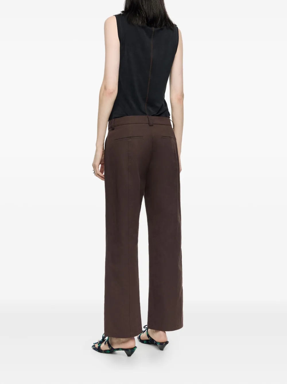 Bimba Y Lola Flat-front Trousers In Brown