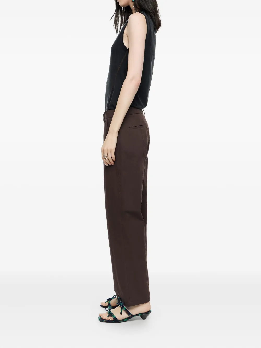 Bimba Y Lola Flat-front Trousers In Brown