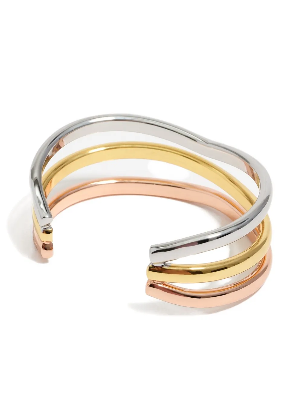 Bimba Y Lola Three-tone Bands Rigid Bracelet In Gold