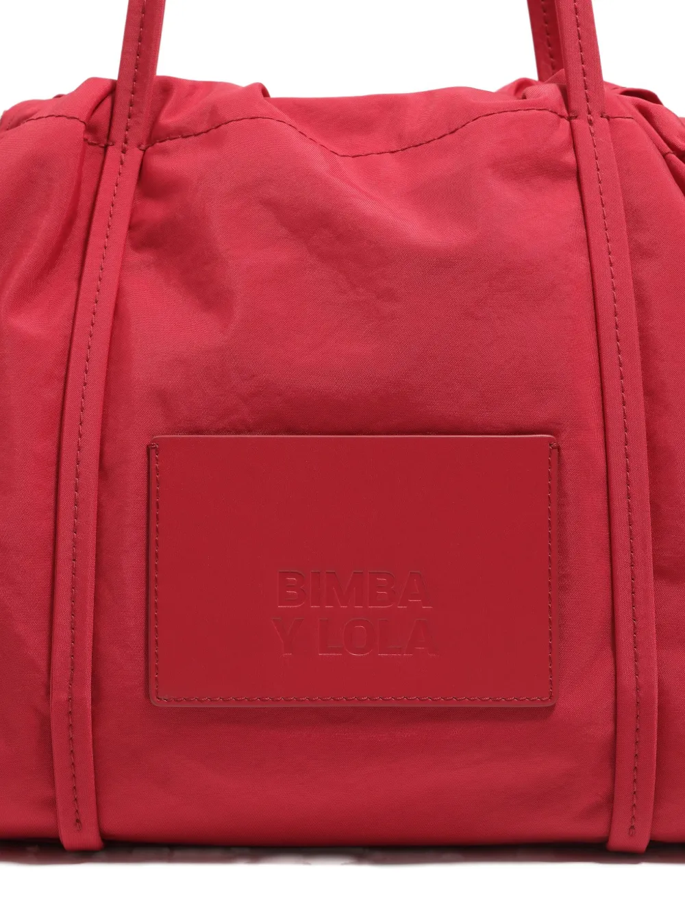 Bimba Y Lola Logo-patch Drawstring Tote Bag In Red