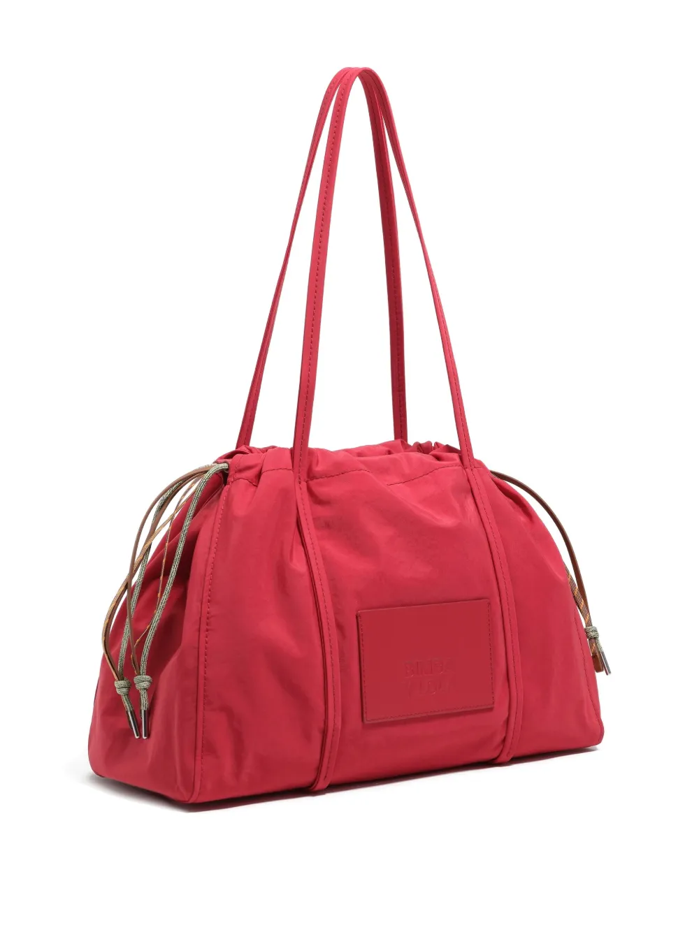 Bimba Y Lola Logo-patch Drawstring Tote Bag In Red