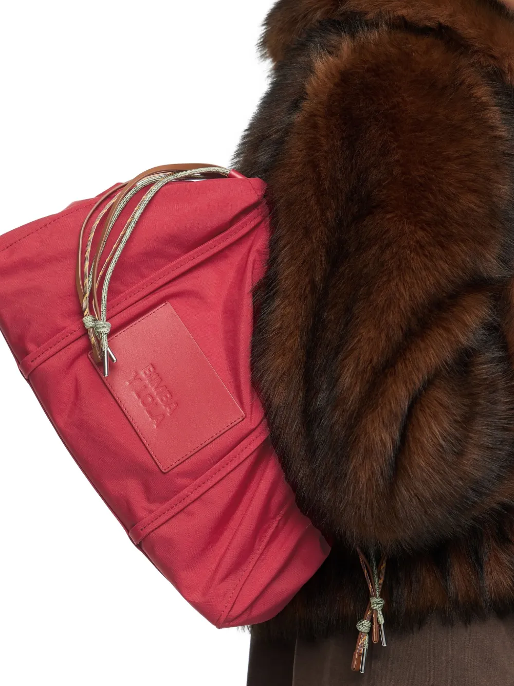 Bimba Y Lola Logo-patch Drawstring Tote Bag In Red