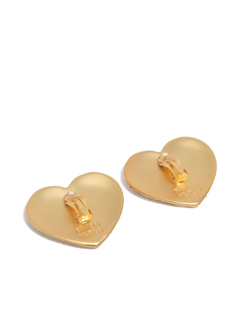 Bimba Y Lola Maxi Crystal Heart Earrings In Gold
