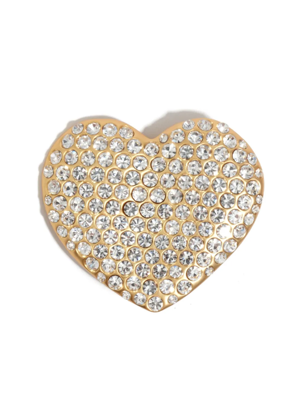 Bimba Y Lola Maxi Crystal Heart Earrings In Gold