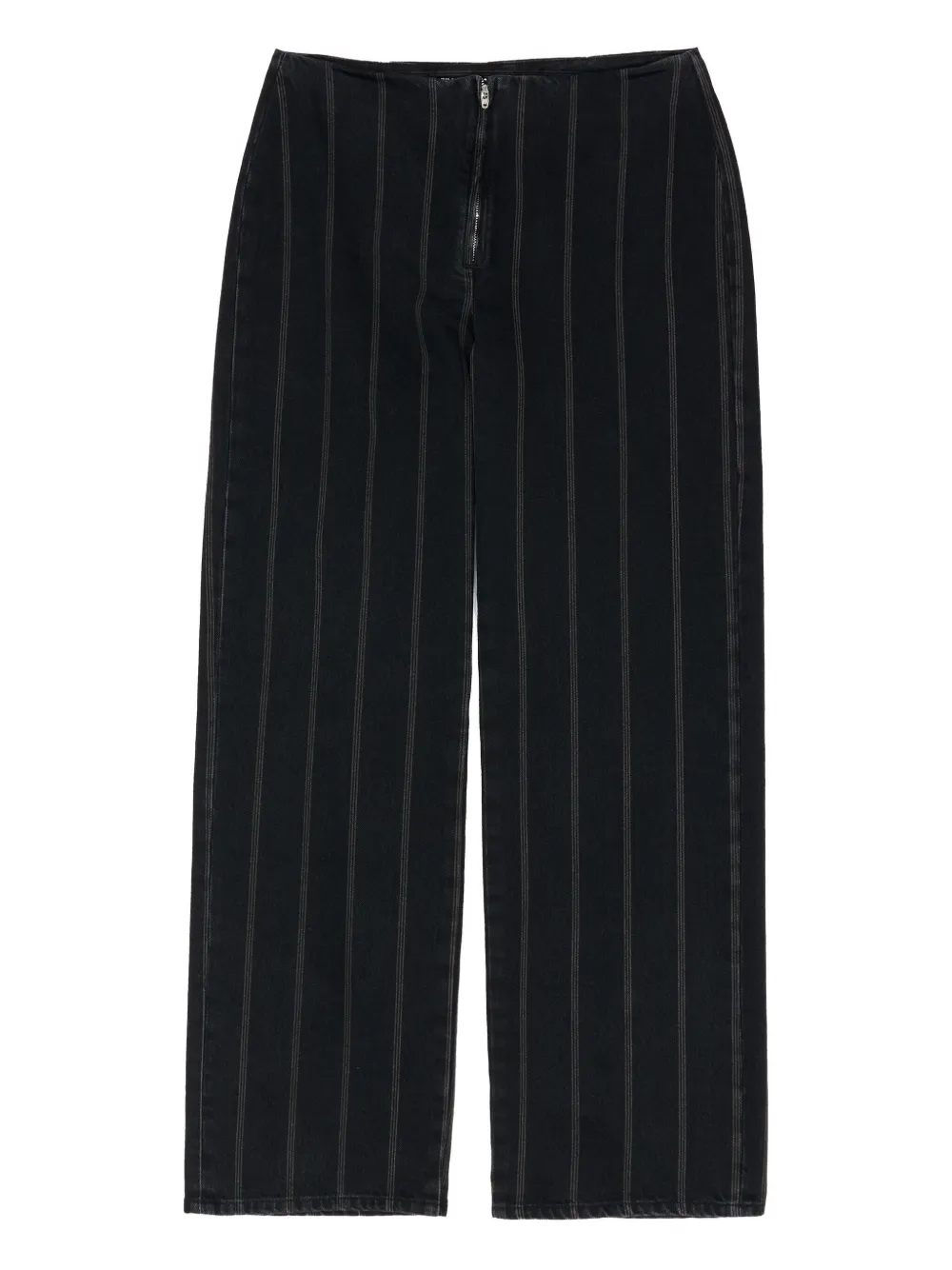 Bimba Y Lola Pinstripe Zip-fly Boyfriend Jeans In Black