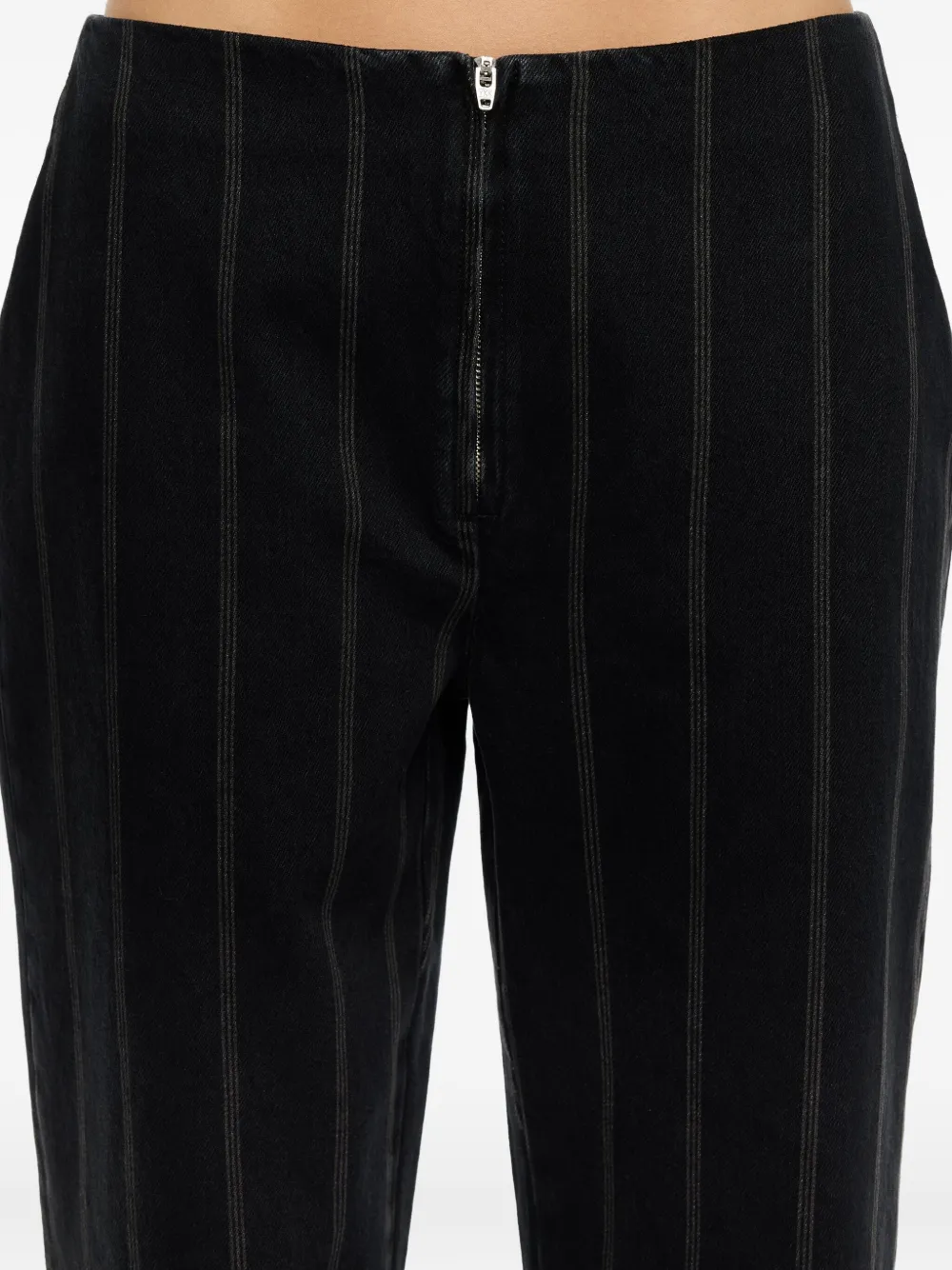 Bimba y Lola Boyfriend jeans met krijtstreep en rits Zwart