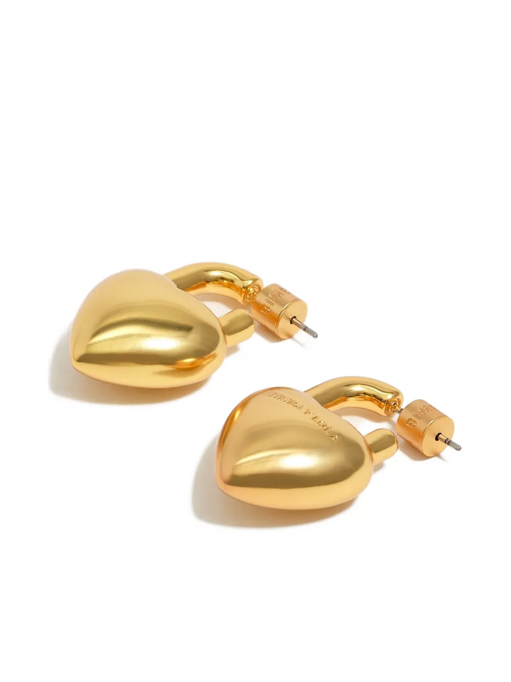 Bimba Y Lola Heart-padlock Earrings In Gold