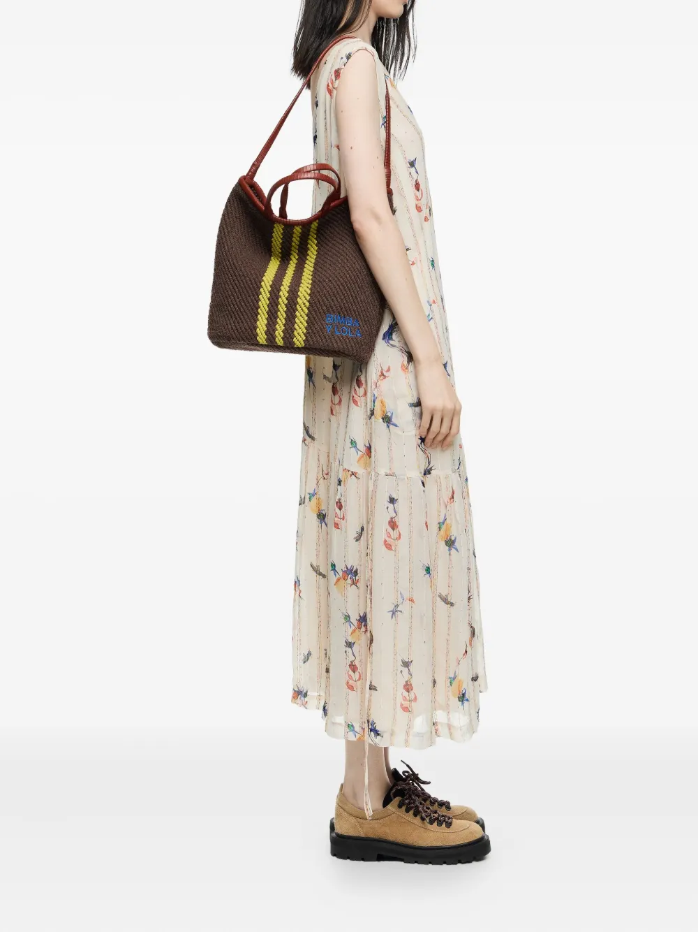 Bimba y Lola Shopper met streepdetail - Bruin