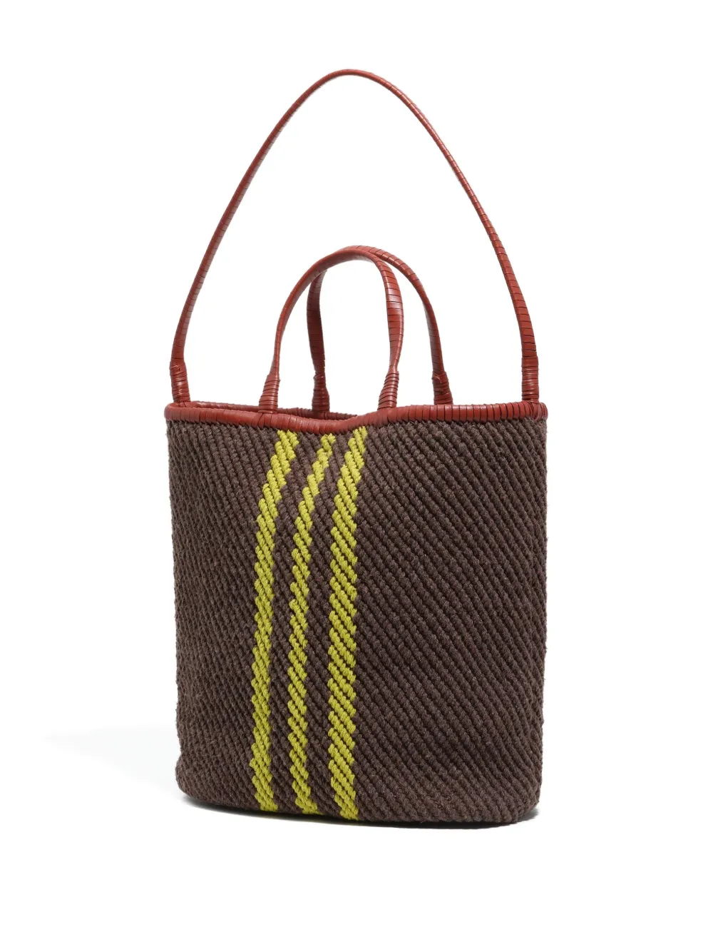Bimba Y Lola Stripe-detail Tote Bag In Brown