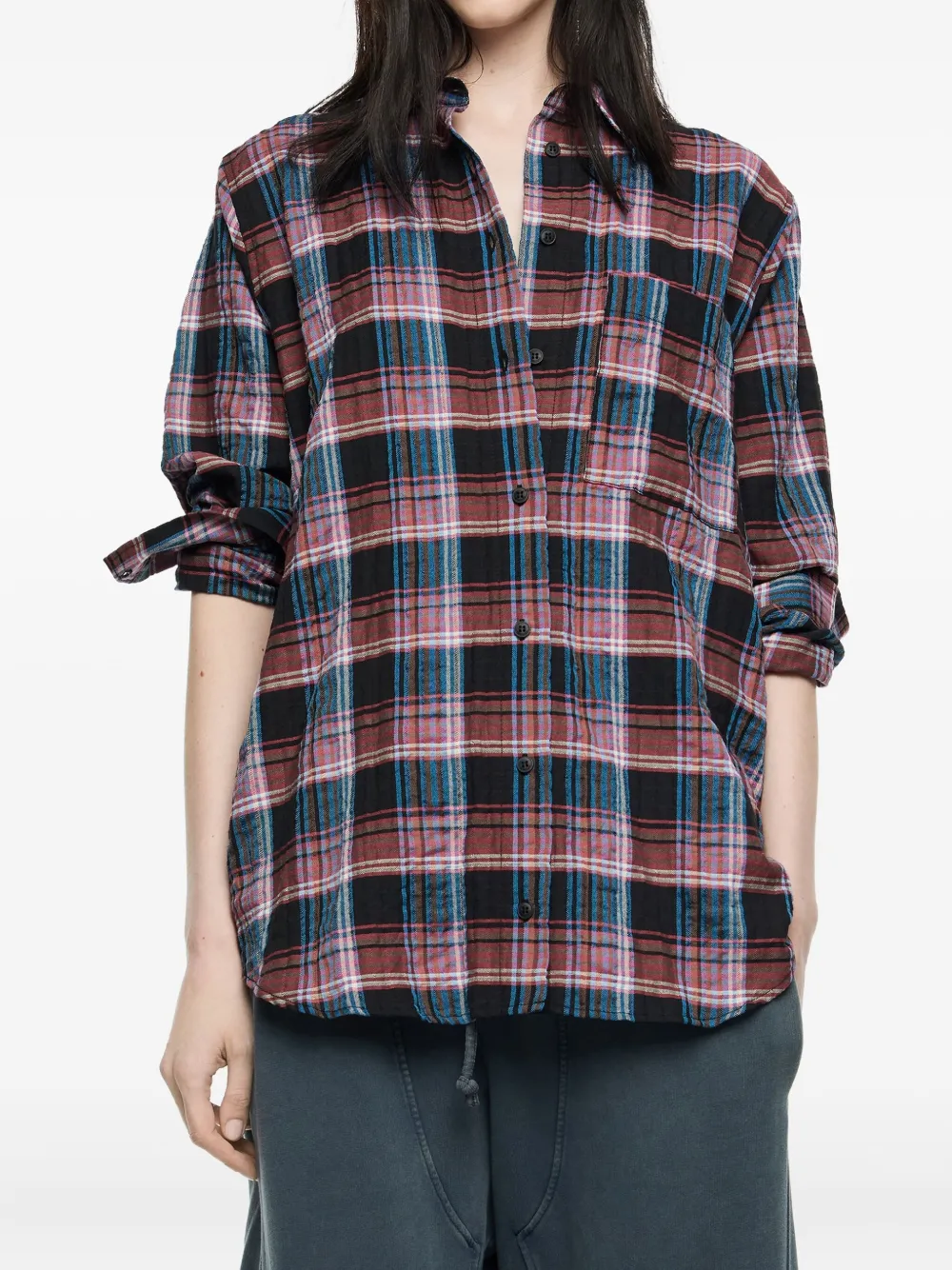 Bimba Y Lola Checked Long-sleeve Shirt In Multi