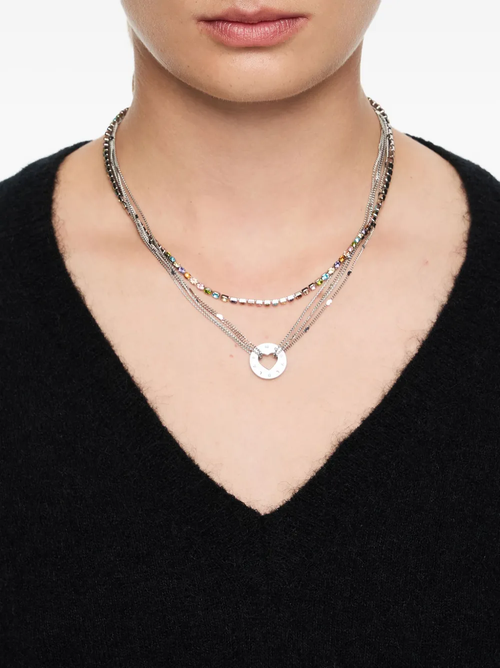Bimba y Lola crystal-embellished necklace - Zilver