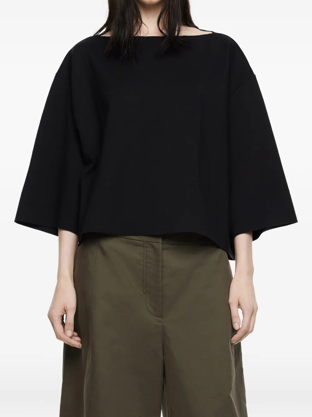 Bimba y Lola T-shirt met boothals Zwart