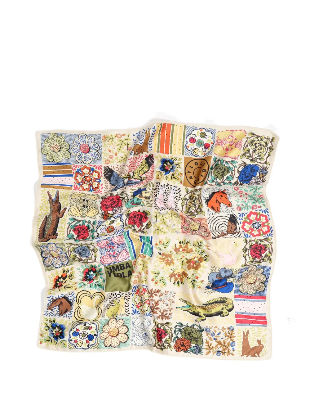 Bimba Y Lola Patchwork-design Keyring In Neutral