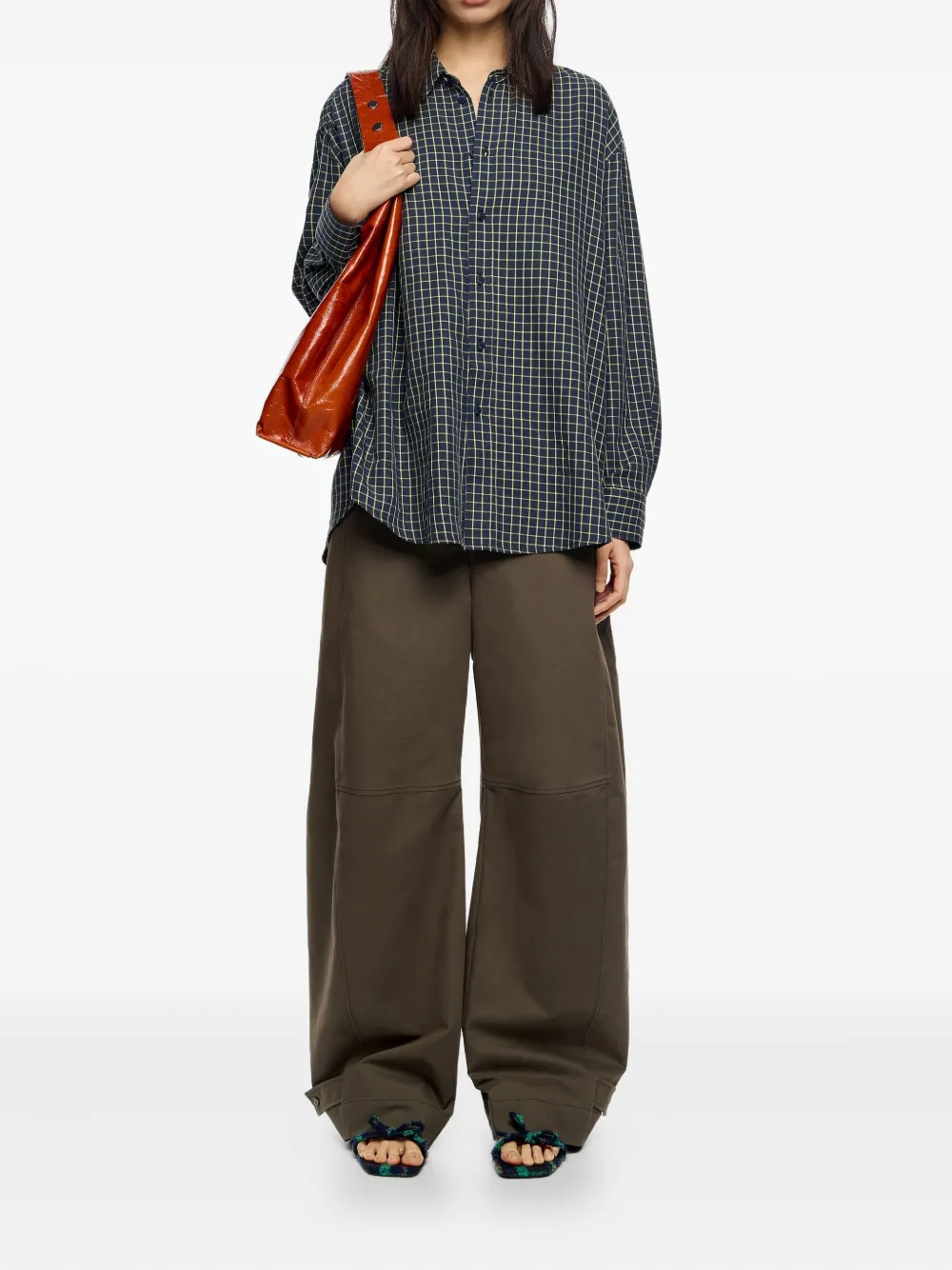 Bimba Y Lola Grid-check Cotton Shirt In Multi