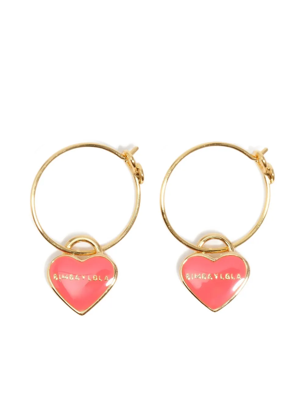 Bimba Y Lola Hoop Heart Earrings In Gold