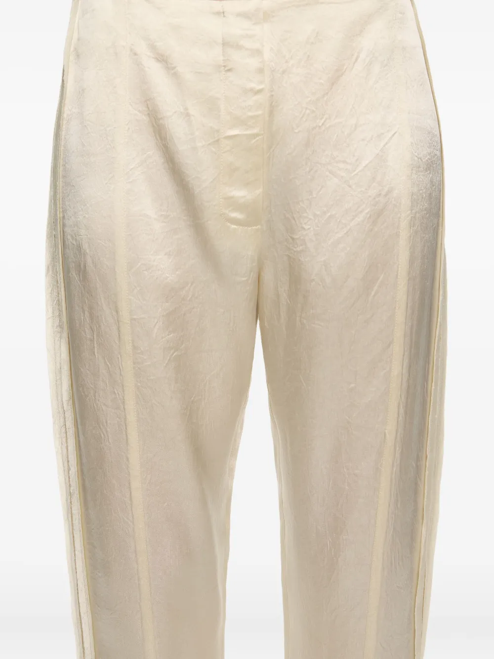 Bimba Y Lola Satin Side-stripes Straight Trousers In Neutral