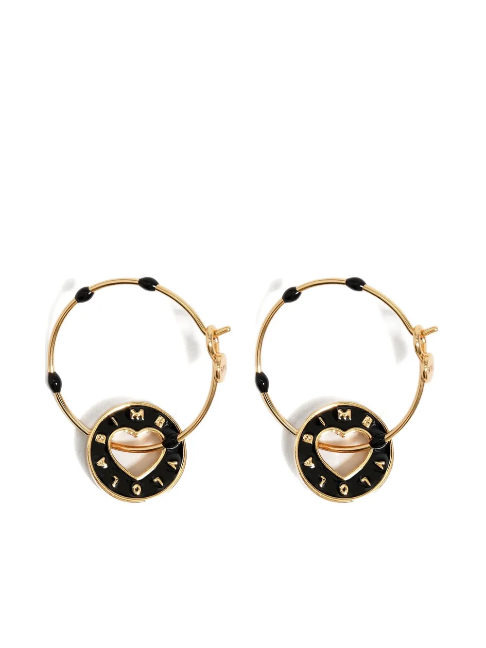 Bimba Y Lola Heart-charm Hoop Earrings In Gold